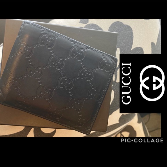 Gucci Other - 💯 Authentic Gucci bifold black leather wallet